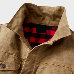 Veste en toile unisexe légère pour l'hiver, vêtement d'extérieur décontracté, coupe régulière, bouton en corne, manteau sur mesure, taille personnalisée, respirant à l'avant - Product Image 6