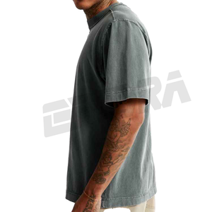 T-shirt imprimé graphique pour hommes T-shirt Streetwear vintage uni à manches courtes haut d'été décontracté OEM Logo personnalisé mode en gros - Product Image 3