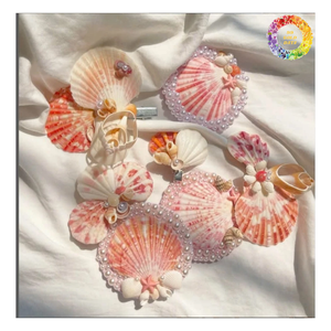 Espejo de mano de concha marina, espejo de maquillaje de sirena de bolsillo hecho a mano con conchas, piedras y perlas para amantes de la estética náutica - Product Image 5