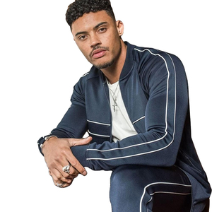 Conception personnalisée de vêtements de sport pour hommes, col ras du cou, fermeture éclair, sweat-shirt, pantalon de survêtement de baseball, jogging, service OEM - Product Image 6