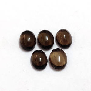 5 pièces de Quartz fumé naturel 9x7mm Cabochon ovale 9.35 Cts Lot Iroc ventes qualité Smoky Topaze Cab pierre précieuse en vrac US $5.9 pour tous - Product Image 1