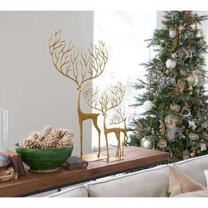 Escultura de Reno dorado, sala de estar portátil para mesa auxiliar, dormitorio, exhibición de renos, modelos de acento a precios baratos - Product Image 1