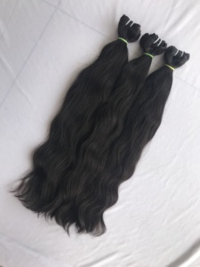 Gran oferta, máquina de Color Natural virgen de templo indio crudo, paquete ondulado humano de doble trama, venta al por mayor, cutícula alineada, proveedor de cabello Remy - Product Image 6