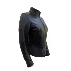 Chaqueta de Cuero Genuino para Mujer, Transpirable, con Relleno de Algodón y Tejido de Lona, de Alta Calidad para Invierno - Product Image 5