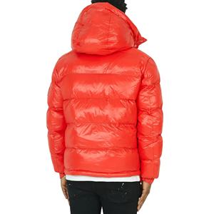 Doudoune à capuche pour homme avec logo personnalisé, rouge solide et 90% duvet de canard, vestes matelassées d'hiver en 10% polyester - Product Image 3
