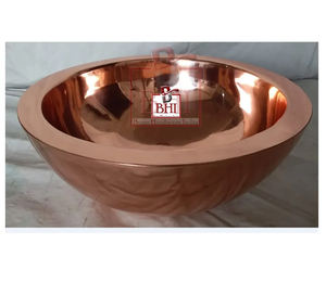 Évier en cuivre de luxe, lavabo, produit en cuivre décoratif multifonctionnel pour la maison, artisanal, de haute qualité, tendance, essentiel pour la maison - Product Image 1