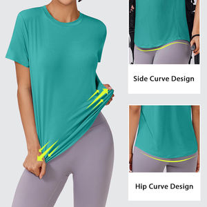 เสื้อยืดผ้าโพลีเอสเตอร์สำหรับผู้หญิงเสื้อยืดผ้าโพลีเอสเตอร์สัมผัสนุ่มพิเศษระบายอากาศได้ดีพิมพ์ลายออกแบบได้ตามที่ต้องการ - Product Image 6