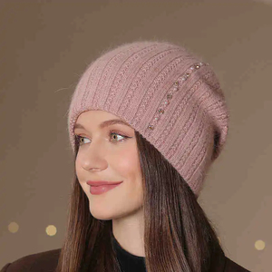 Nuevo gorro de Invierno para mujer, gorro decorativo a la moda, gorro de invierno cálido para mujer, ropa de calle informal, gorro de punto - Product Image 3
