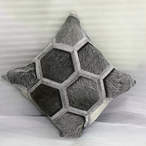 Cojín de sofá con respaldo integrado de piel de vaca y piel de caballo de estilo nórdico más vendido, almohada de piel INS para sala de estar - Product Image 5