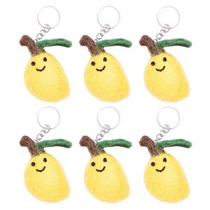 Handmade cảm thấy xoài Keychain dễ thương len trái cây vòng chìa khóa với khuôn mặt cười, sinh thái thân thiện Quà Tặng phụ kiện - Product Image 4