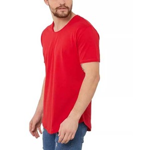 2025 camisetas de hombre de alta calidad 100% ropa de calle de algodón Casual cuello redondo ropa de verano rojo Color sólido Camiseta de manga corta para hombres - Product Image 5