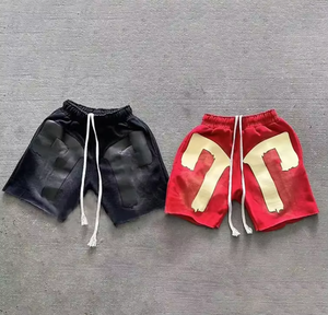 Custom <b>Men</b> <b>Zip</b>-Up Hoodie <b>Shorts</b> Set Acid Wash Sun Faded Distressed Vintage Embroidered Applique 100% Cotton - Product Image 5