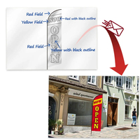Drapeau publicitaire personnalisé en polyester double face 2,3x9,5 pieds avec mât en aluminium pour livraison rapide