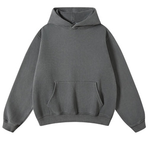 100% basiques sweats à capuche en coton mélangé pour homme Logo personnalisé lavage à l'acide Streetwear hiver sweats à capuche lourds pour hommes - Product Image 4