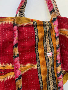 Bolso Kantha de algodón reversible hecho a mano para mujer, bolsos de mano informales de alta calidad con dos asas/correas, uso de compras en la playa abierta - Product Image 6