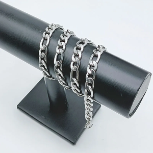 Trendy Stainless Steel Figaro Chain NK Three One <b>Necklace</b> for <b>Men</b> and Women Fashion <b>Titanium</b> Steel Cuba Chain Clavicle Jewelry - Product Image 3