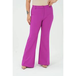 Nuovo!! Pantaloni Color vino Plus Size da donna con fondo a campana taglio elegante e comodo - Product Image 6