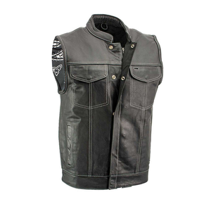 Chaleco de motorista de cuero con estilo personalizado para hombre, chaleco impermeable para motocicleta, tela de lona de buena calidad, gran oferta - Product Image 6