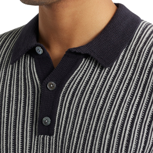 Camisa de punto sólido Royce para hombre con cuello extendido, media tapeta con botones, anti-pilling y transpirable, manga corta - Product Image 4
