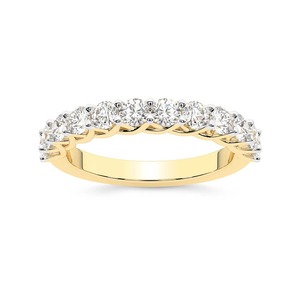 High Carat Classic Band Lab Grown Diamond 1.00 Ct Tw 14K Solid Gold FG Color VS Clarity 12 Diamond Statement Sized Stones - Product Image 2