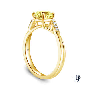 แหวนหมั้นทอง 14K ประดับพลอยสีเหลืองทรงเรียวละเอียดอ่อน - Product Image 4