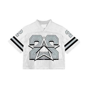 2025 último diseño hombres malla fútbol Jersey personalizado Streetwear fútbol Jersey al por mayor manga larga malla fútbol americano Jersey - Product Image 5