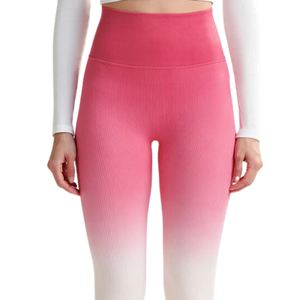 Ensemble de yoga côtelé personnalisé pour femmes vêtements de fitness actif en tissu à mailles pour l'entraînement motif solide nouveaux vêtements de sport de gymnastique en gros - Product Image 6
