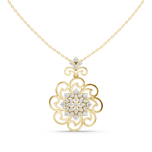 Premium 14K Yellow Gold Ethnic Charm Pendant Brilliant Cut Lab Grown <b>Stone</b> Wedding Anniversary Engagement Gifts High End Diamond - Product Image 4