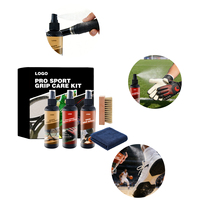 Kit d'entretien professionnel pour pickleball : Spray nettoyant pour raquettes, adhérence pour semelles de chaussures et colle pour gants pour athlètes de terrains intérieurs