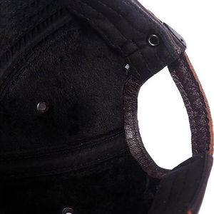 Casquettes en cuir véritable de baseball pour hommes, respirantes, classiques, chaudes, de haute qualité, réglables, nouvelle arrivée, casquettes en cuir d'hiver - Product Image 2