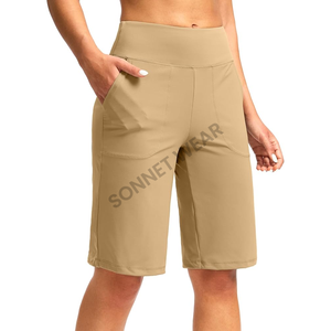 Trendy <b>Womens</b> <b>Bermuda</b> Casual Fashion <b>Shorts</b> With High Waist Fit And Soft Breathable Fabric Ideal For Outdoor Activities - Product Image 1