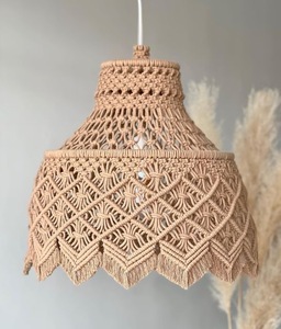 Bohême coton décor à la maison gland frange abat-jour macramé lampe suspension lumière plafond lustres pendentif abat-jour - Product Image 4