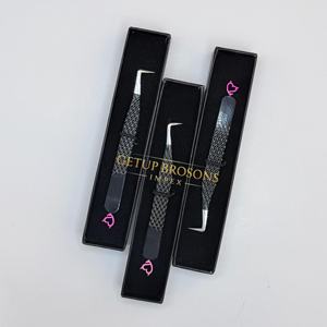 Pestañas de Fibra de 10 mm GETUP BROSONS IMPEX, Acero Inoxidable, Recubrimiento en Polvo de Color Negro Liso, Diseño con Recorte de Corazón de Diablo, Antiestáticas - Product Image 2