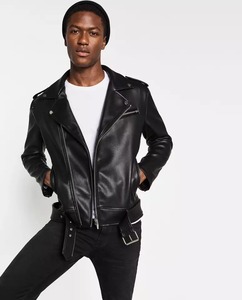 Chaqueta de cuero PU ajustada para hombre de alta calidad de fábrica directa Nuevo diseño con cremallera alta Estilo fino de invierno OEM personalizable - Product Image 4