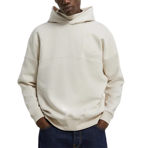 Streetwear Cotton Fleece Hoodie Men Casual Ovesize No Pockets Plain <b>Hoodies</b> No <b>String</b> - Product Image 1
