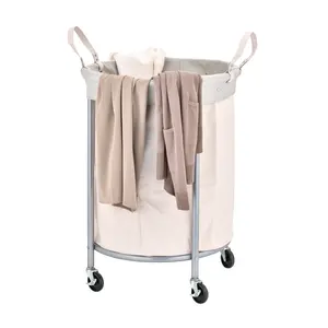 Vente en gros de panier à linge moderne pliable en métal roues robustes revêtement amovible commercial Taiwan acier de stockage domestique - Product Image 2