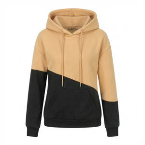 Sudaderas con Capucha Elegantes para Mujer Hechas a Medida, Sudaderas de Dos Tonos con Bolsillo Tipo Canguro, Sudaderas con Capucha de Felpa de Algodón - Product Image 4