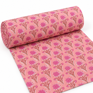 Tela de Algodón Voile Ligera con Estampado Floral Hecho a Mano por Pinksa, Patrón de Hojas Amarillas y Azules, 90 GSM, Rajasthan 60S60S - Product Image 5