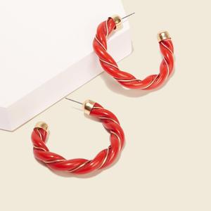 Direct Sale of Handmade Circle <b>Resin</b> Hoop <b>Earrings</b> Top Selling Customized Size Fashion Jewelry for Parties - Product Image 1