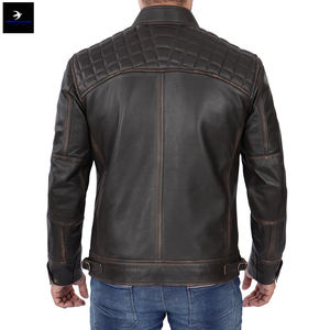 Meilleur design Veste en cuir pour hommes avec fermeture éclair à l'avant Vêtements décontractés en peau de mouton de haute qualité pour l'hiver Prix - Product Image 2