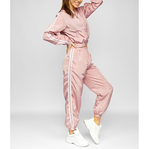 Customized New Plus Size Ladies Tracksuit 100% Polyester Ladies Hoodie <b>Sweatpants</b> <b>Set</b> Latest Design Printed Solid Hooded - Product Image 4