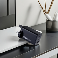 Pengisi Daya Cepat GAN 65W Berkualitas Tinggi 2 Port USB + 1 Port Tipe-C Adaptor AC PD 20V 3.25A Untuk Laptop Penggunaan Rumah Perjalanan Ramah Lingkungan