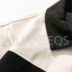 Áo Khoác Bomber Varsity Trường Đại Học Với Tay Áo Da Thật Và Len Pha Trộn Tùy Chỉnh - Product Image 4