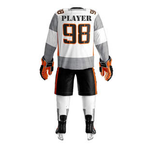 Uniforme de hockey sur glace de taille adulte teint en couleur unie, conception de votre propre logo uniforme de hockey sur glace - Product Image 3