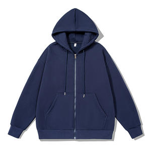 Sudadera con Capucha para Hombre de Alta Calidad, Poliéster y Felpa Interior, Logotipo Personalizado o OEM, Nueva, Talla Grande, Cierre de Cremallera, Primavera-Otoño, Tinte Liso - Product Image 3