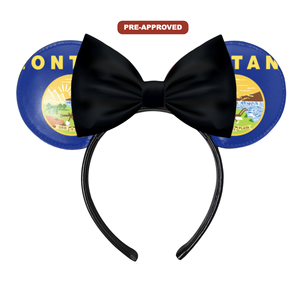 Diadema Personalizada Hecha a Medida con Orejas de Ratón y Diseño Pre-Aprobado con la Bandera del Estado de Montana - Product Image 1