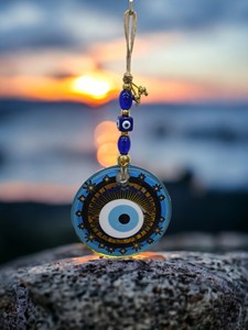 Ojo Turco DAFNI de 13 CM, Hecho a Mano, en Vidrio Magnético con Relieve, Decoración de Pared Tradicional, Regalo Promocional Novedoso de Estambul, Turquía - Product Image 2