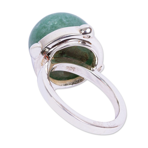 Designer 925 Sterling Silver Statement <b>Ring</b> Stylish Fashion Gemstone <b>Rings</b> With Natural Aventurine for Stylish Parties Christian - Product Image 3
