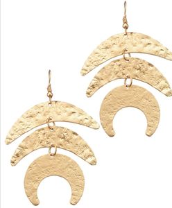 Boucles d'oreilles pendantes longues en laiton pour femmes, bijoux élégants de style bohème chic, boucles d'oreilles créoles en laiton de haute qualité, commande en gros - Product Image 2