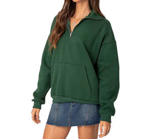 Sudadera de algodón de gran tamaño sudadera Lisa ropa de calle traje de moda suave polar cálido uso diario - Product Image 3